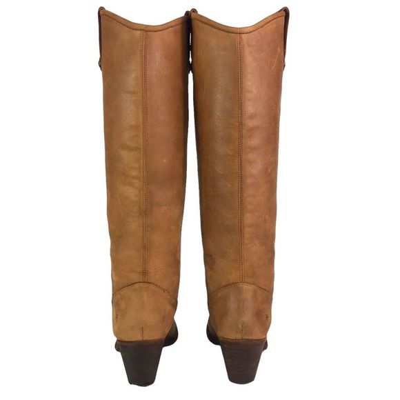 Frye Jackie Button Tall Riding Boots Knee High Cognac Brown Leather Heeled Sz 10 - Picture 7 of 12